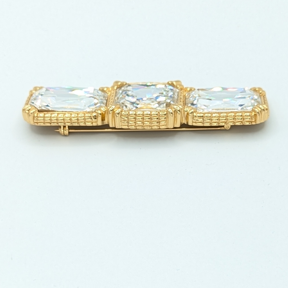 Vintage Christian Dior Germany Large Crystal Brooch - Picture 5 of 11